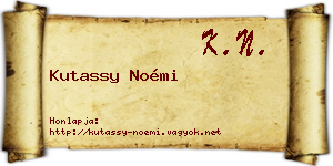 Kutassy Noémi névjegykártya